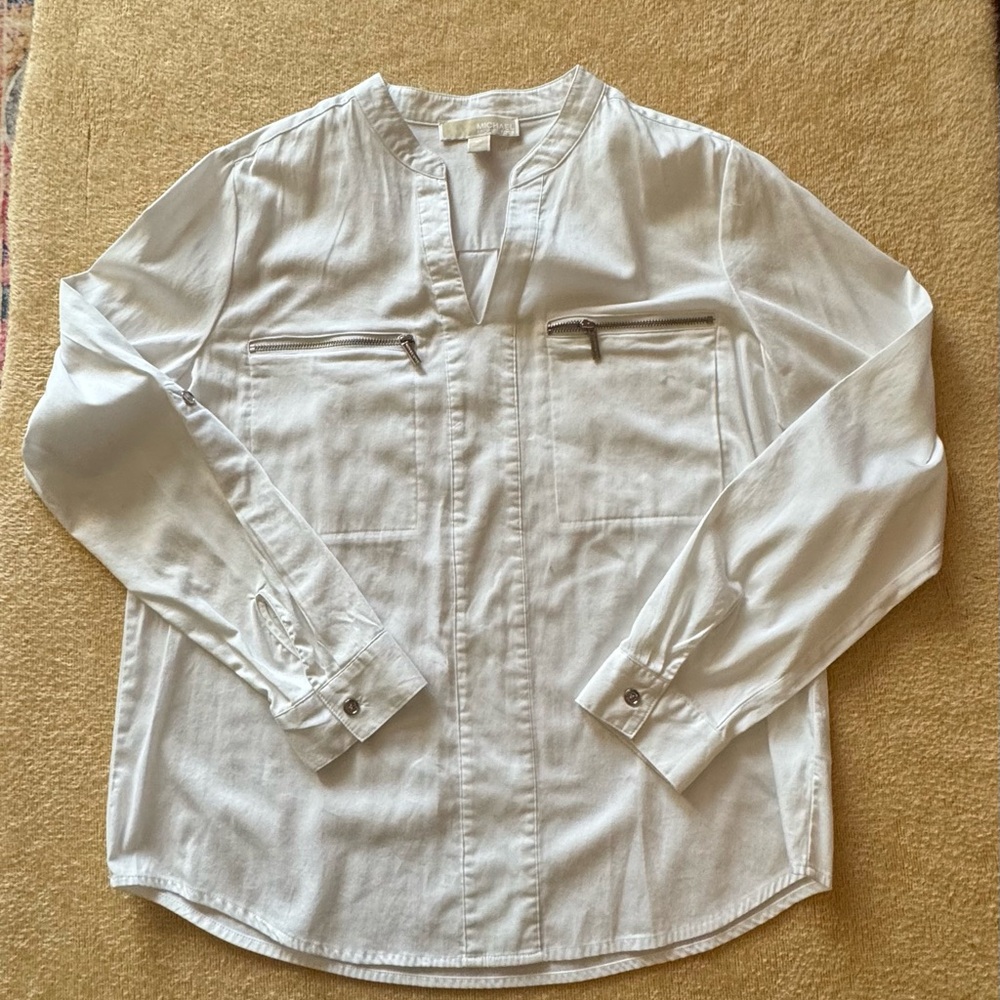 Michael Kors White Casual Button Down Shirt